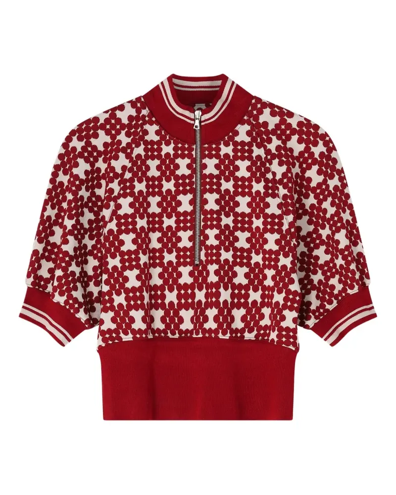 Dries van Noten Gerippter Jacquard-Pullover - Rot Rot