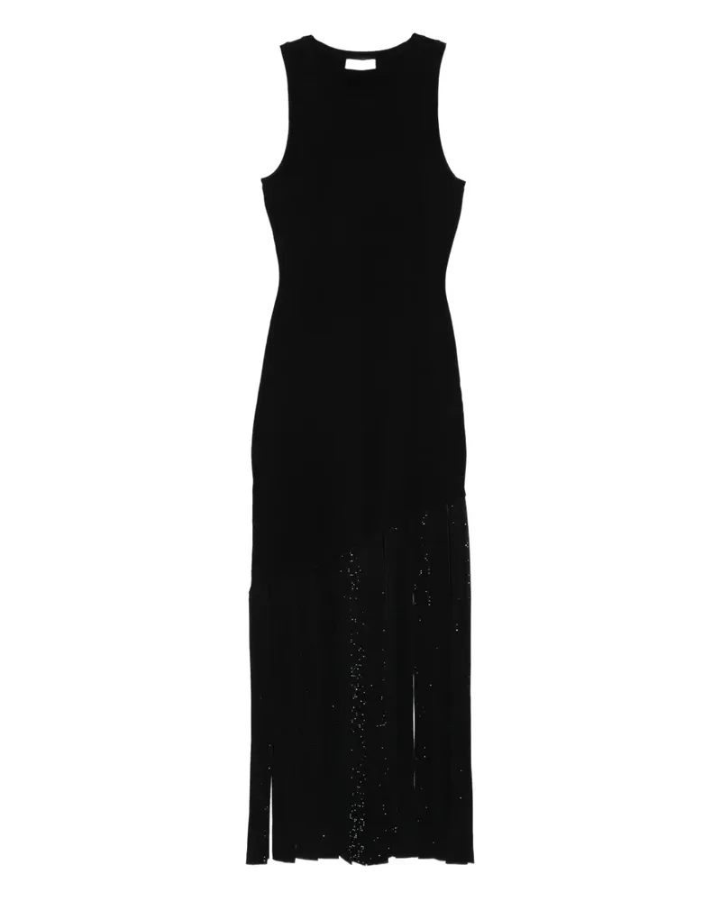 Sandro Minikleid mit Fransen - Schwarz Schwarz