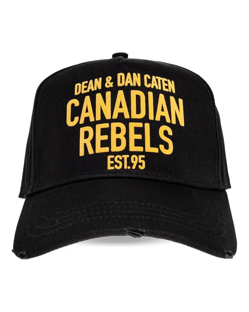 Dsquared2 Baseballkappe im Distressed-Look - Schwarz Schwarz