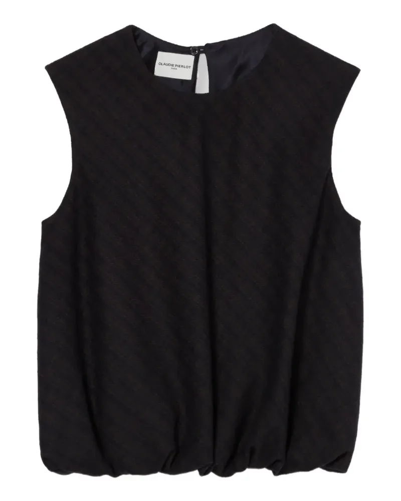 Claudie Pierlot Kurzes Blousontop - Schwarz Schwarz