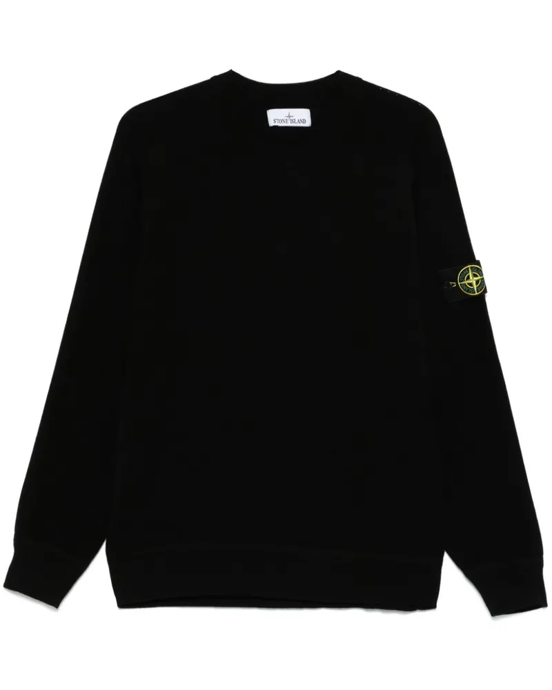 Stone Island Sweatshirt mit Kompass-Patch - Schwarz Schwarz