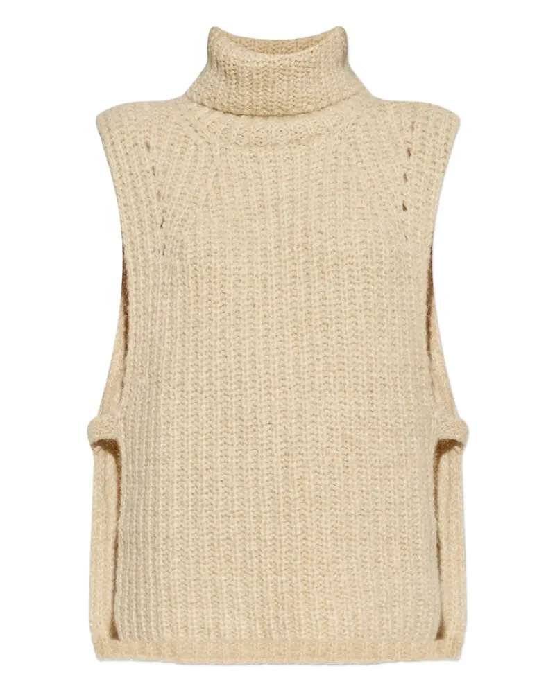 Isabel Marant Geripptes Rollkragenoberteil - Nude Nude