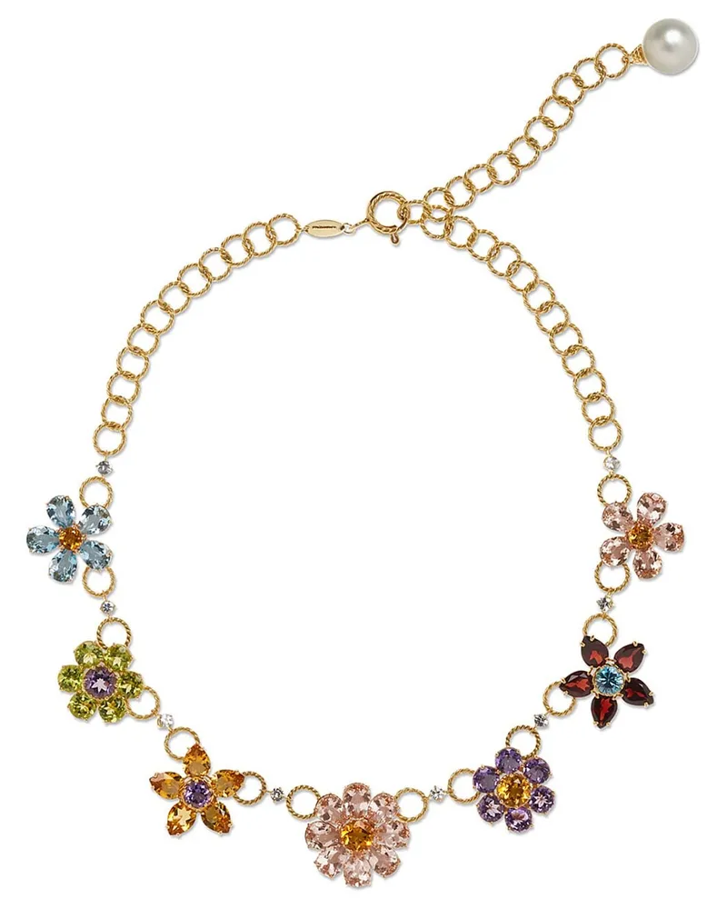 Dolce & Gabbana 18kt Spring Gelbgoldhalskette mit Schmucksteinen Gold