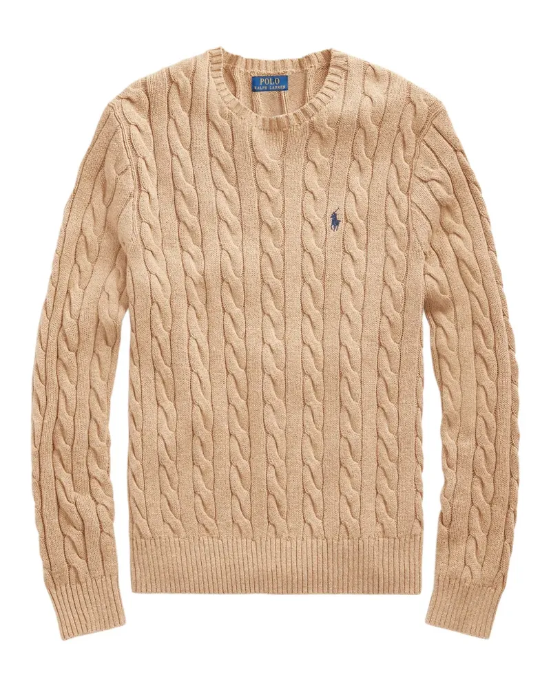 Ralph Lauren cable-knit logo-embroidered sweater - Nude Nude