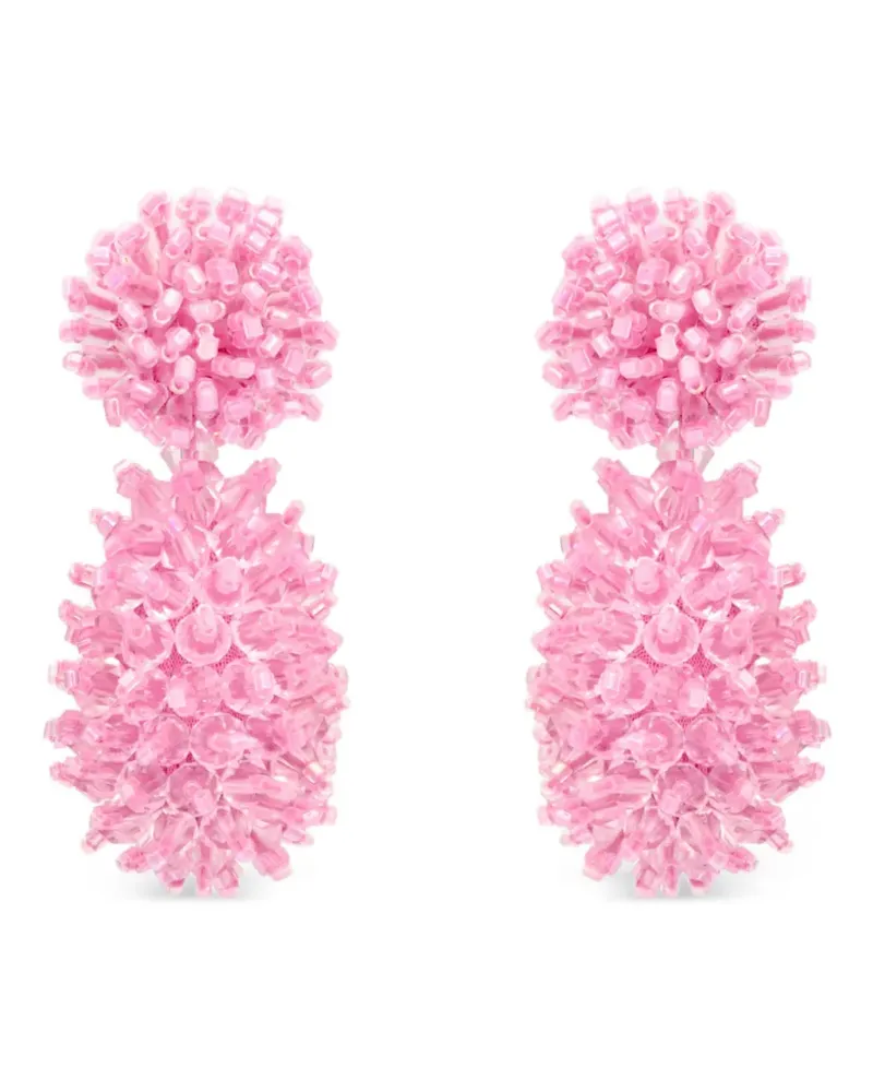 Oscar de la Renta Hänge-Ohrringe mit Perlen-Cluster - Rosa Rosa