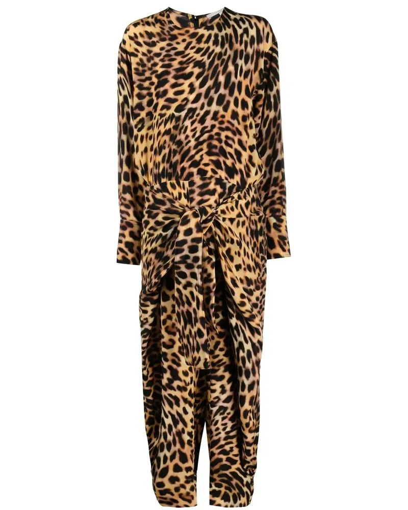 Stella McCartney Jumpsuit aus Seide mit Geparden-Print - Schwarz Schwarz