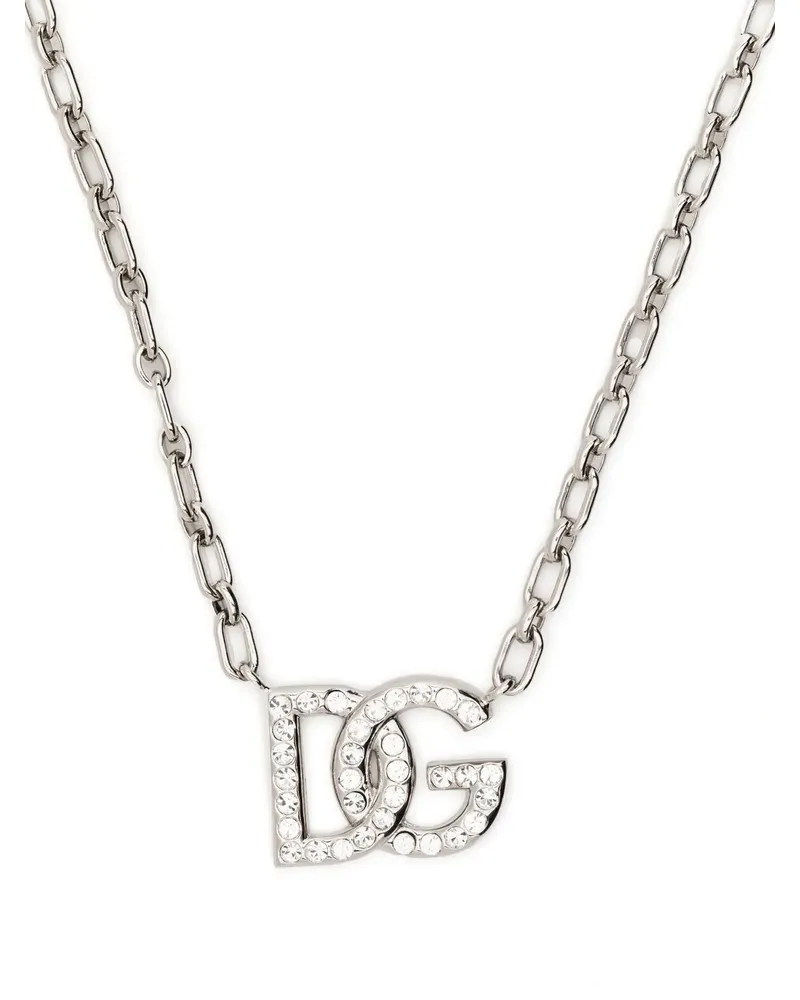 Dolce & Gabbana Halskette mit Logo-Anhänger - Silber Silber