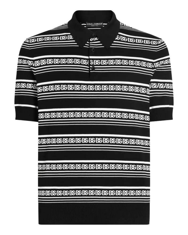 Dolce & Gabbana Poloshirt aus Seide - Schwarz Schwarz