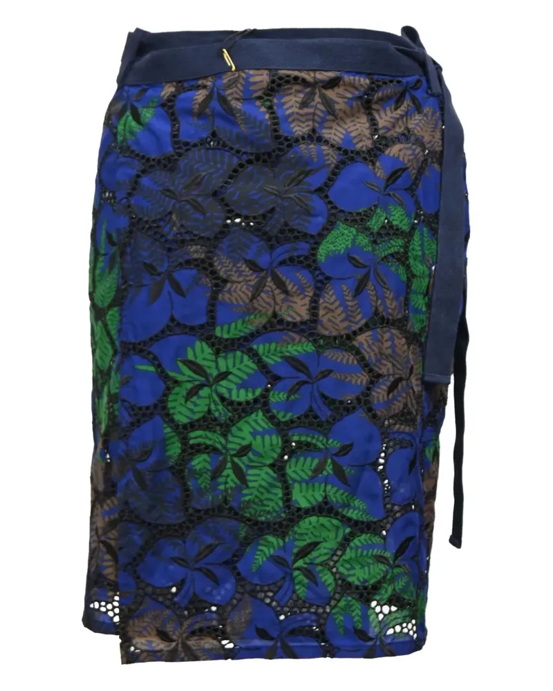 Sacai Wickelrock mit Print - Blau Blau
