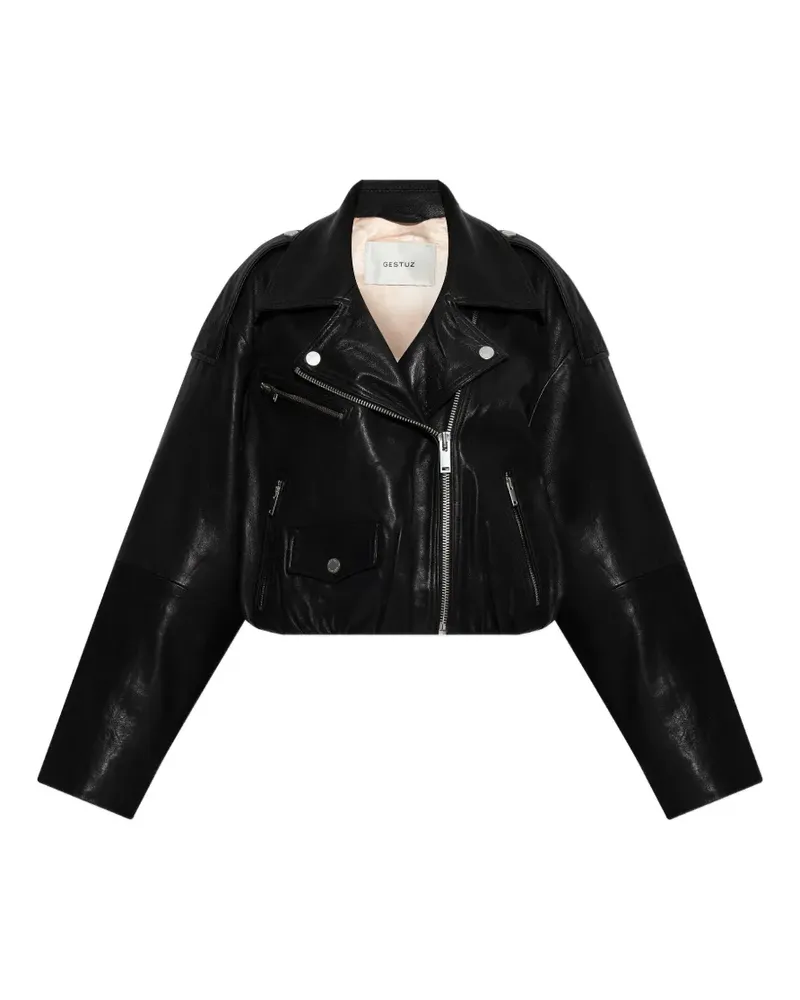 Gestuz Diana leather jacket - Schwarz Schwarz