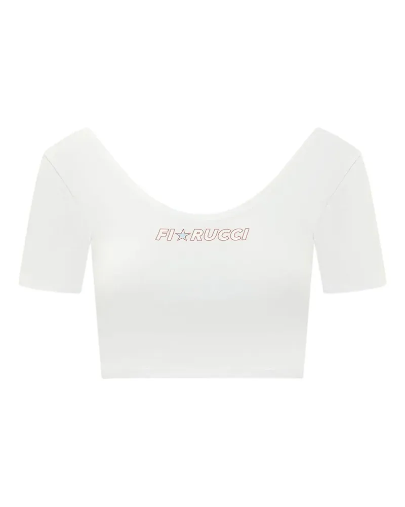 Fiorucci logo-print cropped T-shirt - Weiß Weiß