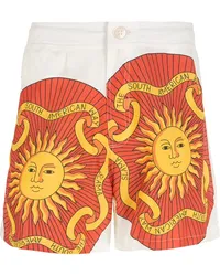 Amir Slama Shorts mit Sol-Print Weiß