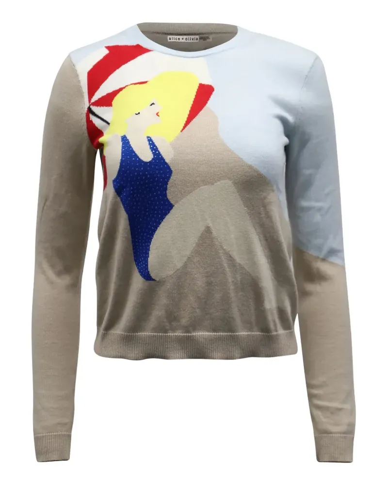 Alice + Olivia Klassischer Intarsien-Pullover - Nude Nude