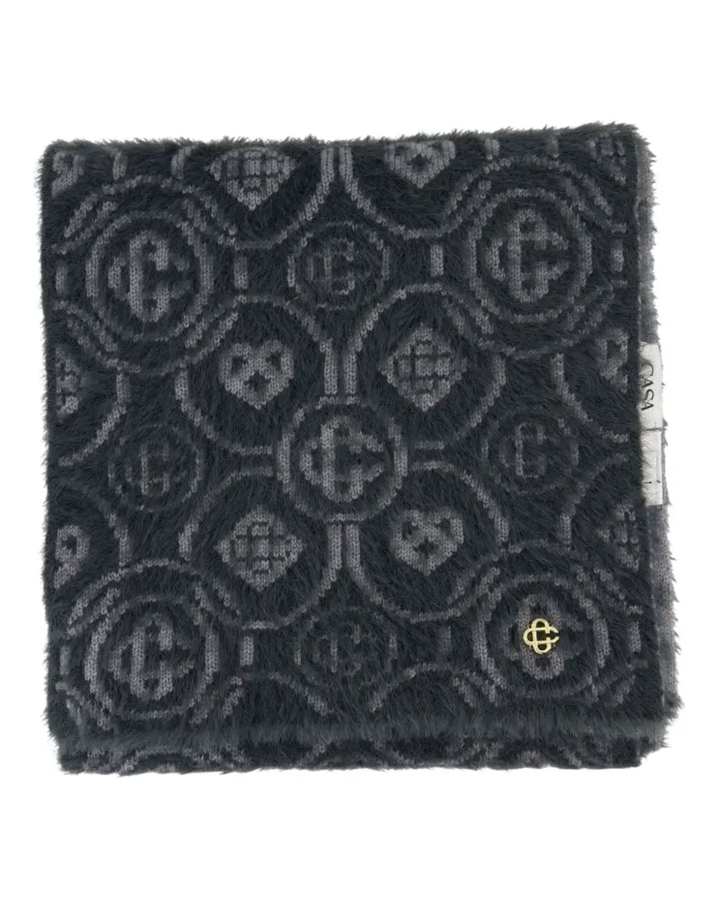 Casablanca Paris Schal mit Monogrammmuster - Grau Grau
