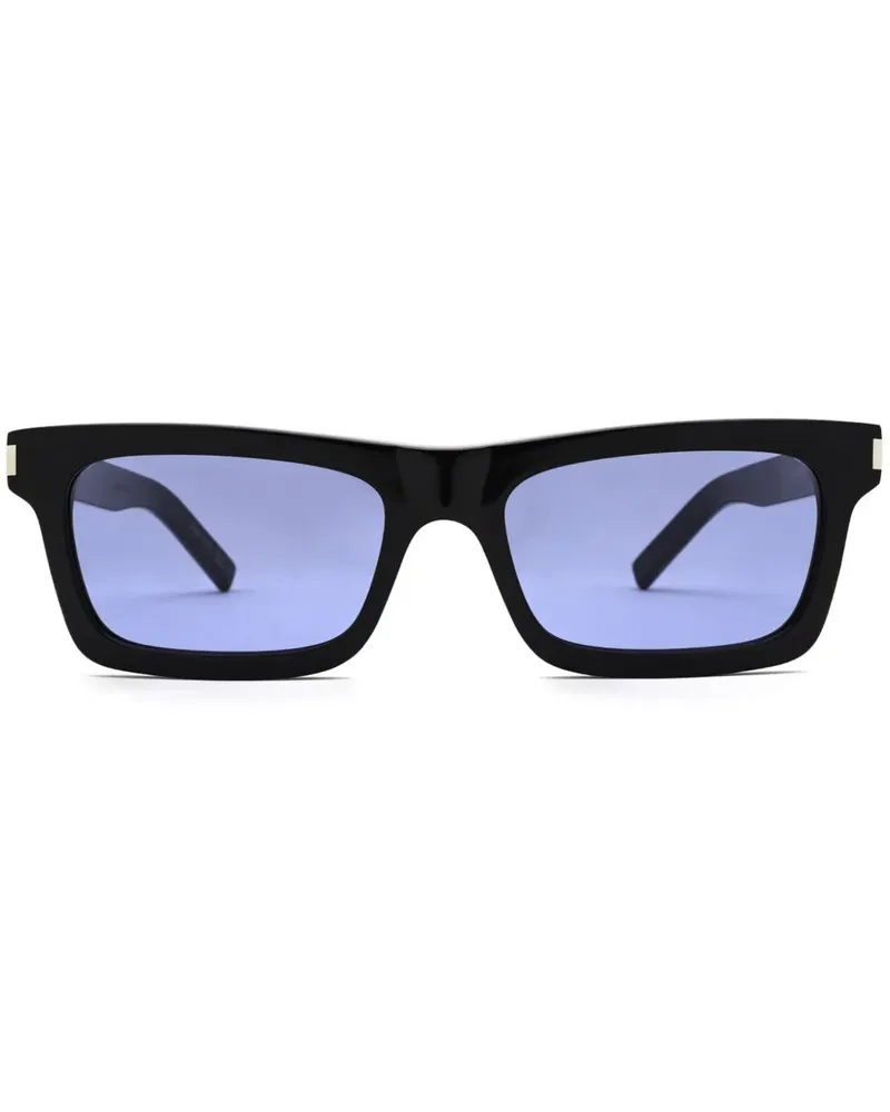 Saint Laurent Sonnenbrille mit eckigem Gestell - Schwarz Schwarz