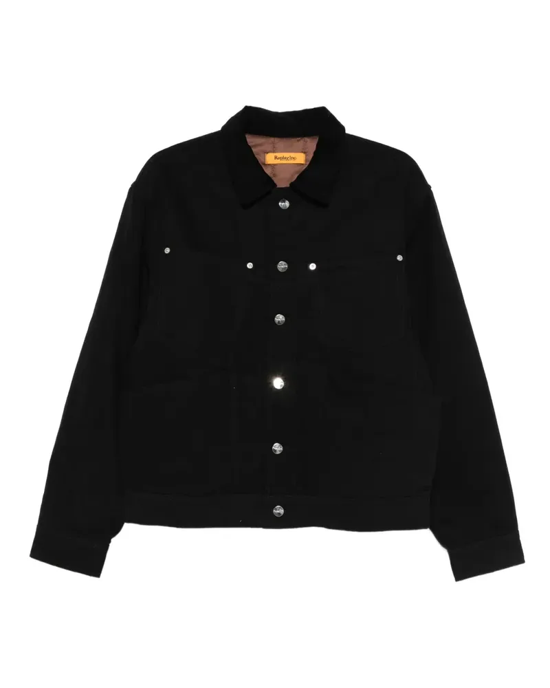 Replay Jacke mit Knopfleiste - Schwarz Schwarz