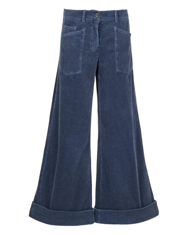 Hannes Roether patch-pocket cuffed trousers - Blau Blau