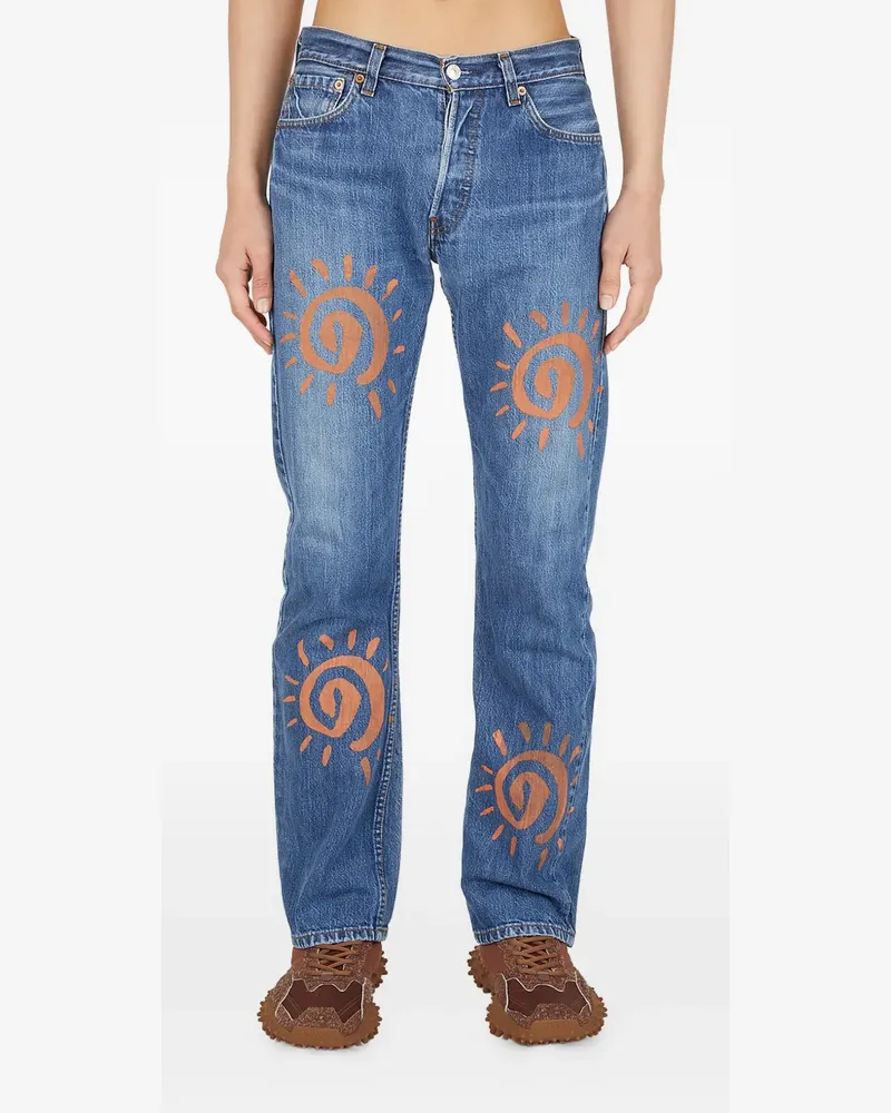 Perks and Mini graphic-motif jeans - Blau Blau