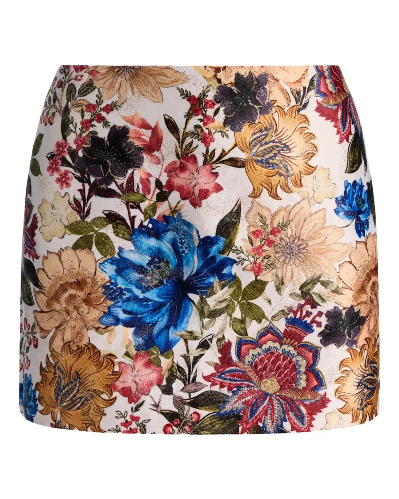 Alice + Olivia Rub Minirock mit Blumenprint - Nude Nude