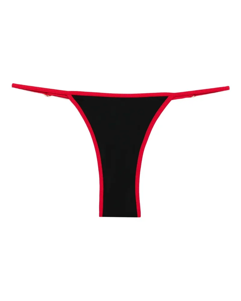 Leslie Amon Cerise Bikinihöschen mit Perlen - Schwarz Schwarz