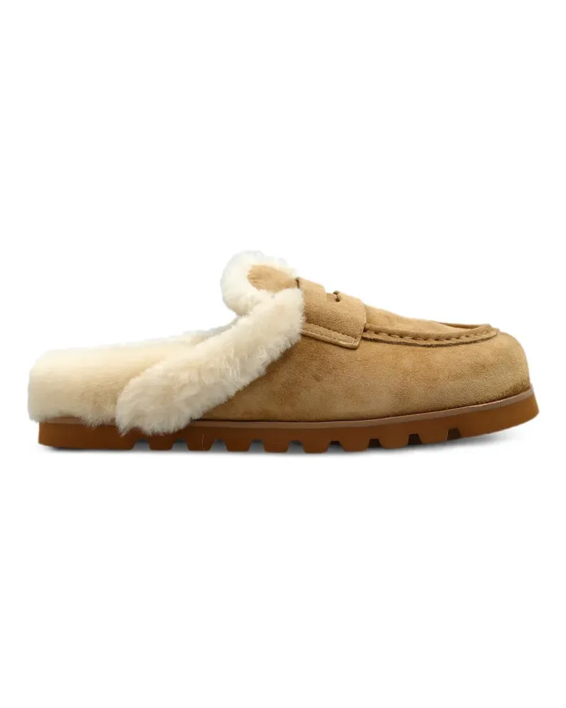 Naked Wolfe Mules mit Shearling-Futter - Nude Nude