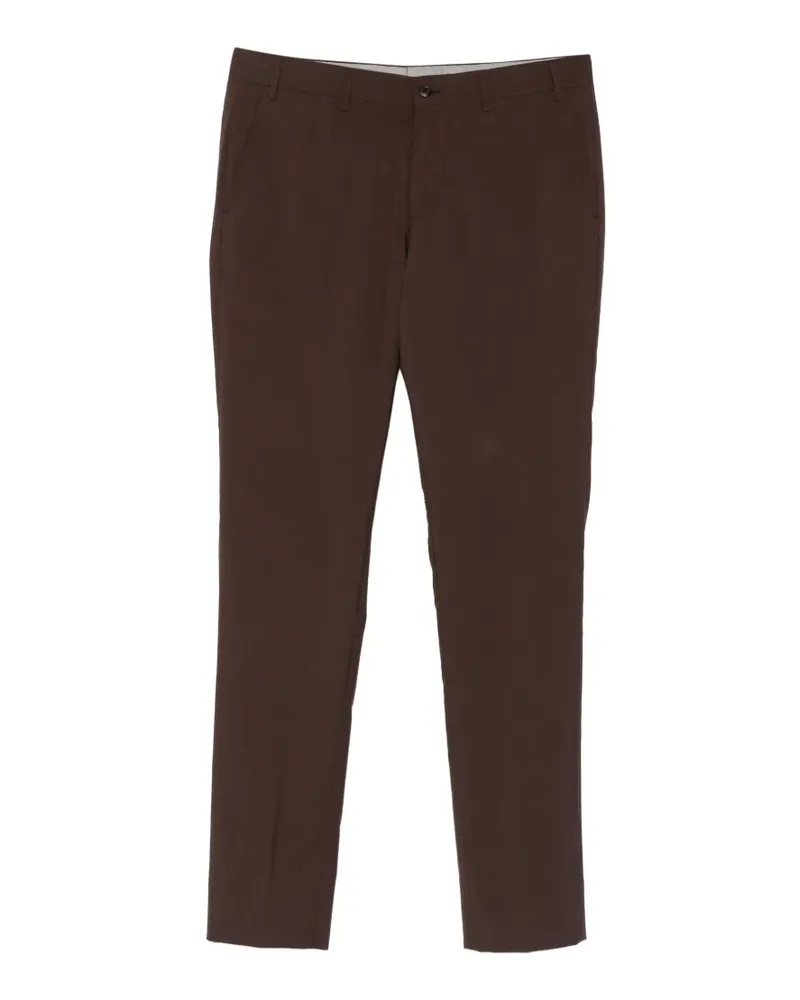 Corneliani pressed-crease tailored trousers - Braun Braun