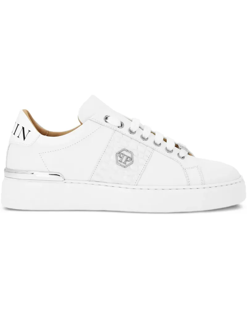 Philipp Plein Sneakers mit Ledereinsätzen - Weiß Weiß