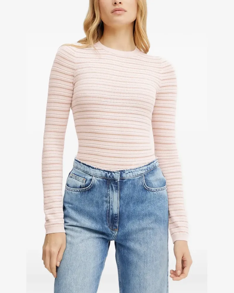 Guess Gestreifter Kyla Pullover - Rosa Rosa