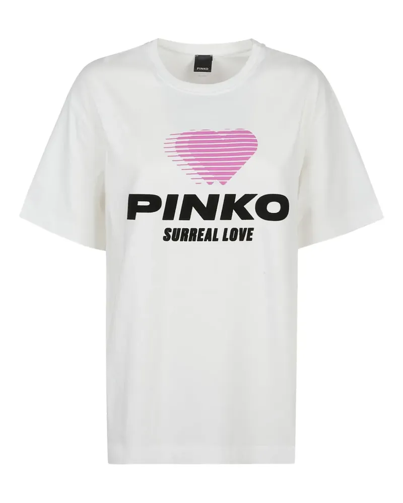 Pinko T-Shirt mit Herz - Weiß Weiß