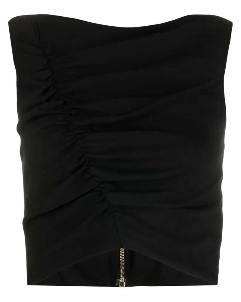 Versace Gerafftes Top - Schwarz Schwarz