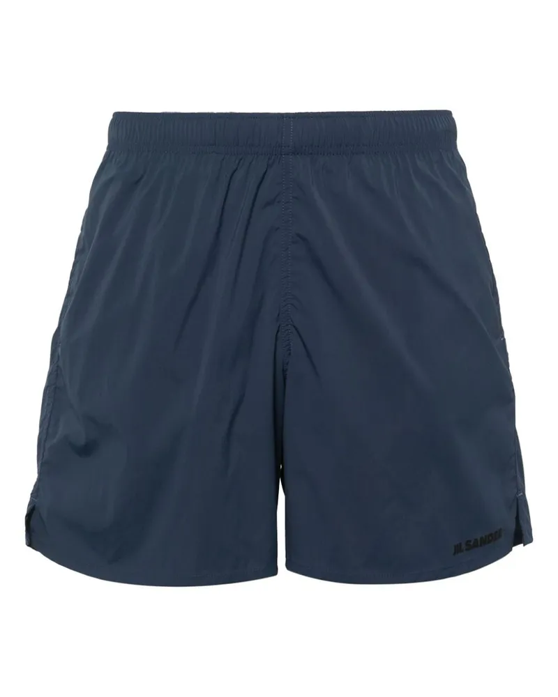 Jil Sander Badeshorts mit Logo-Print - Blau Blau