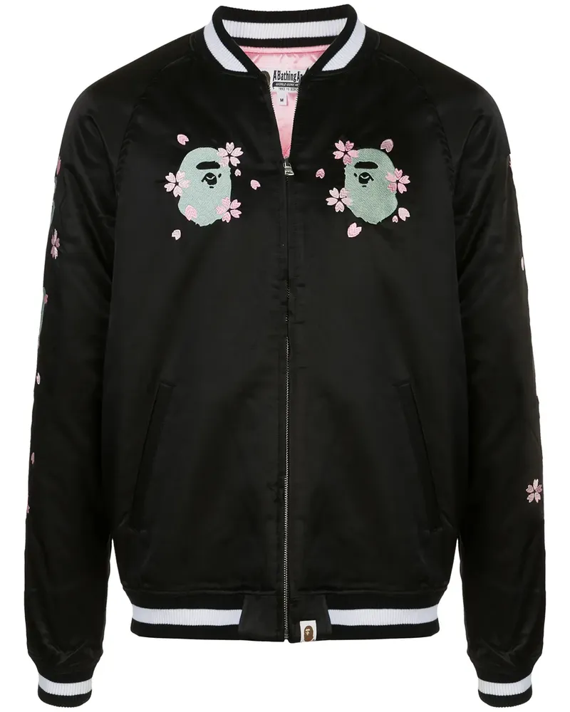BAPE Sakura Souvenir' Jacke - Schwarz Schwarz