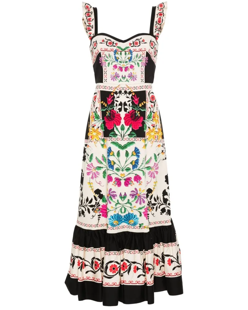 La DoubleJ Florales Gingerbread Maxikleid - Nude Nude