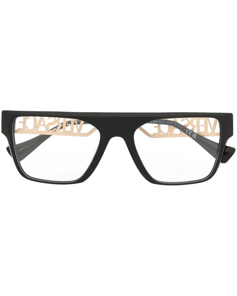 Versace Brille mit eckigem Gestell - Schwarz Schwarz