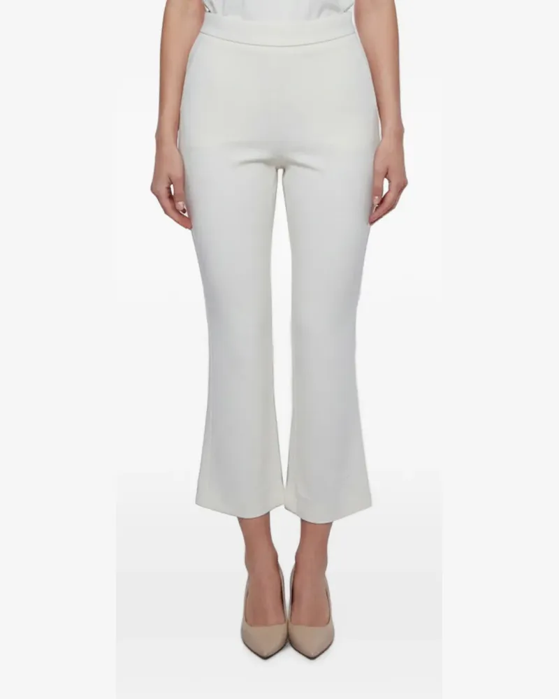 Max Mara Ausgestellte Cropped-Hose - Weiß Weiß
