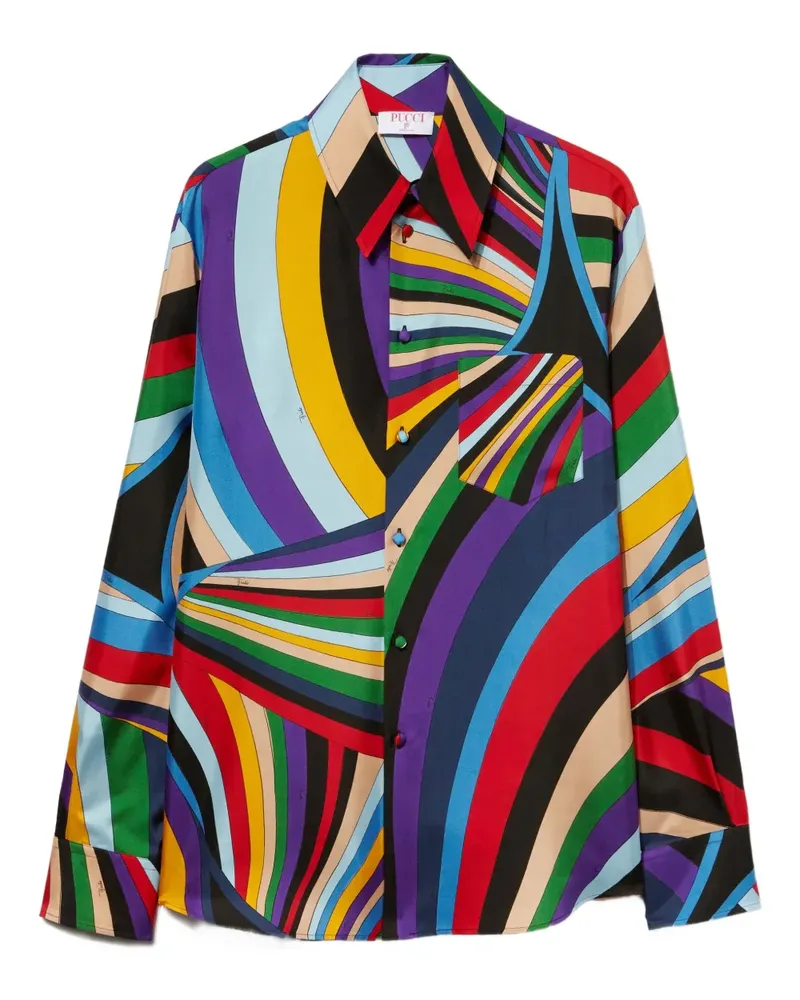 Emilio Pucci Seidenhemd mit Iride-Print - Rot Rot