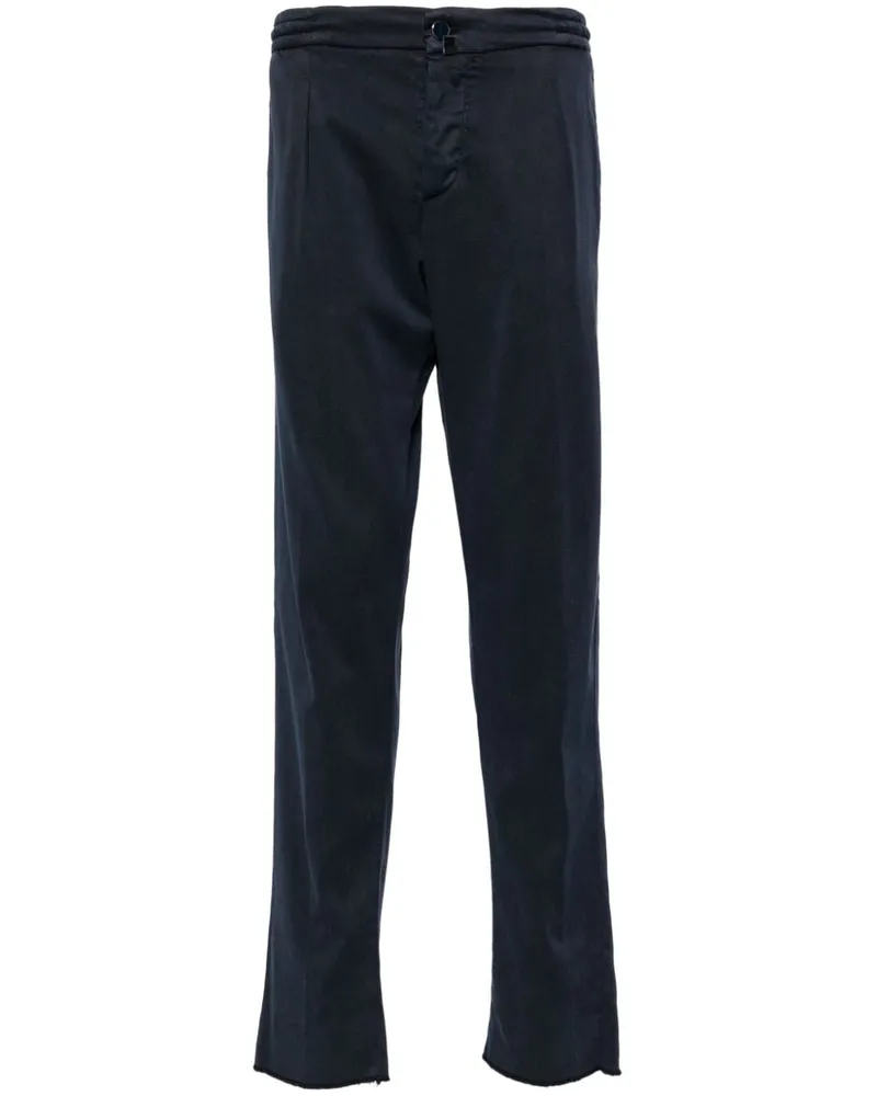 Kiton Tapered-Hose mit Falten Blau