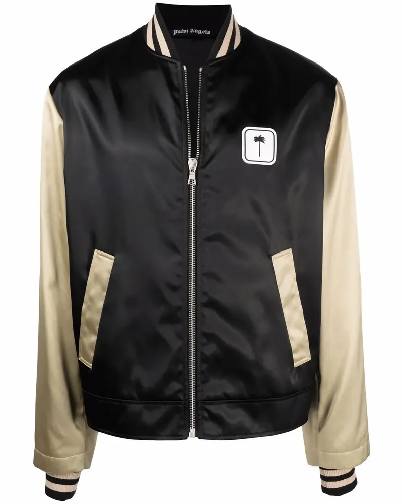 Palm Angels PXP Bomberjacke in Colour-Block-Optik - Schwarz Schwarz