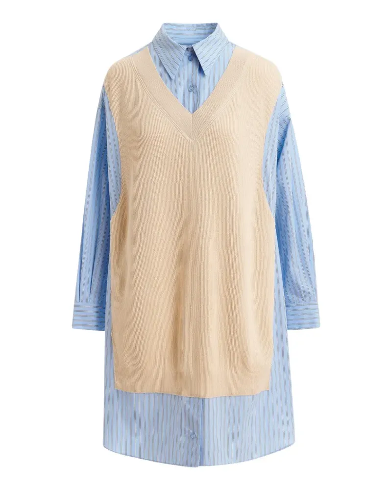 Essentiel striped-pattern shirt midi dress - Blau Blau