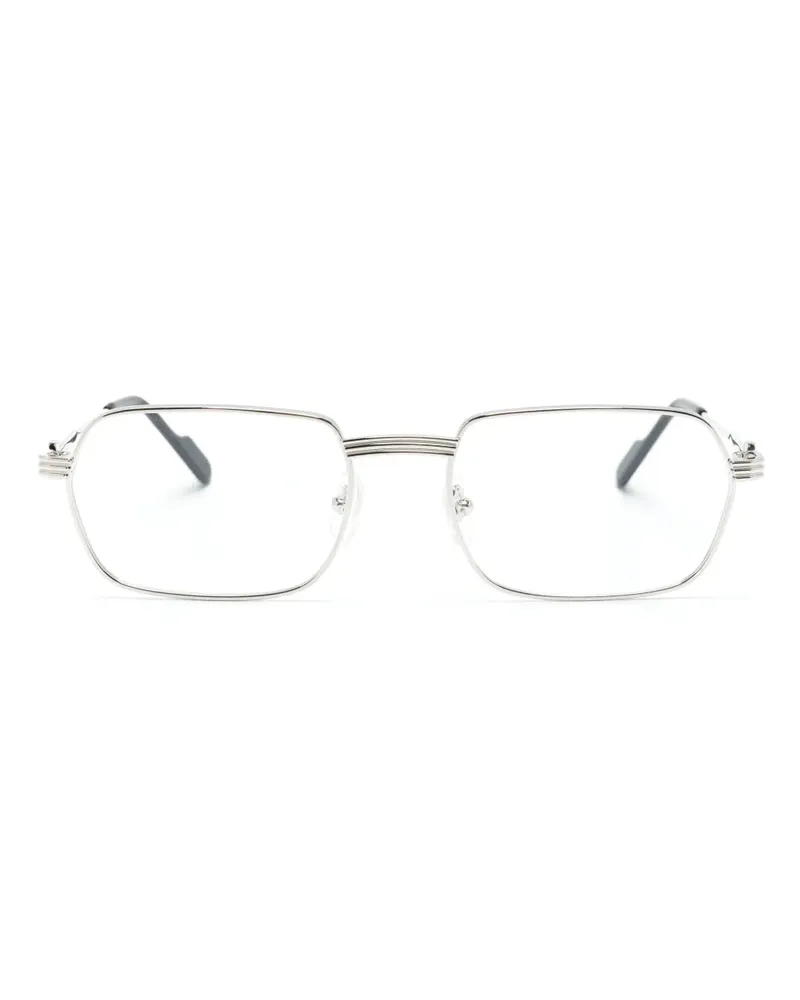 Cartier Eckige Brille mit Glanzoptik - Silber Silber
