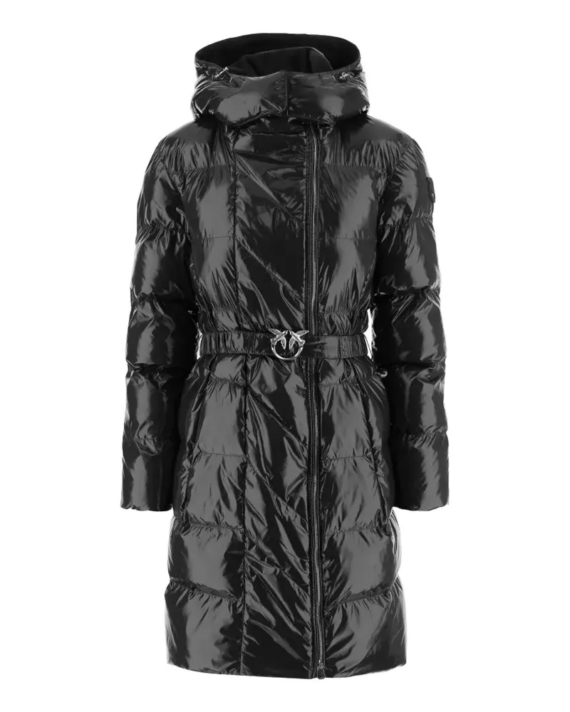 Pinko Love Birds belted puffer coat - Schwarz Schwarz