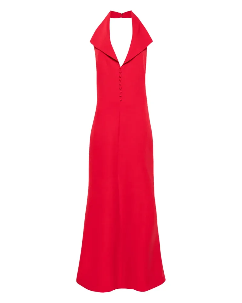 ATU Body Couture Neckholder-Maxikleid mit Knopfleiste vorne - Rot Rot