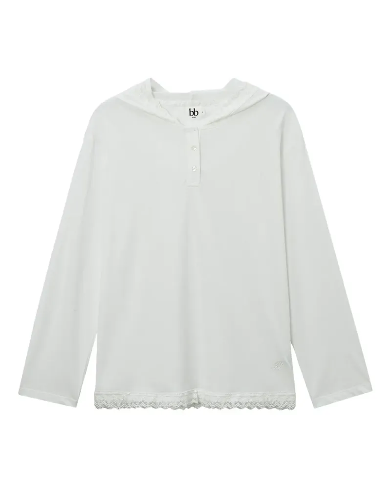 b+ab Kapuzenoberteil mit Schnürung - Weiß Weiß