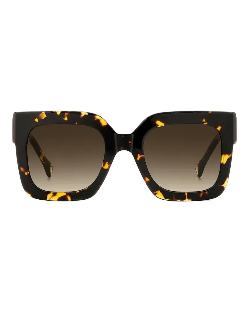 Carolina Herrera New York tortoiseshell-effect square-square-square-frame sunglasses - Braun Braun