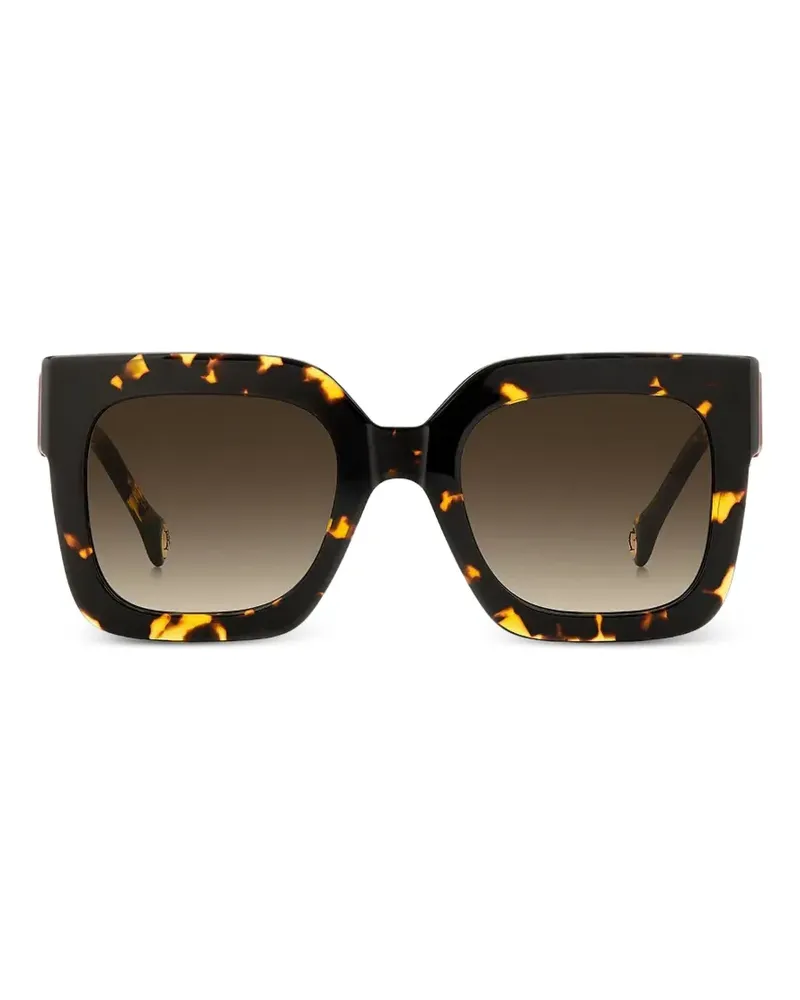 Carolina Herrera New York tortoiseshell-effect square-square-square-frame sunglasses - Braun Braun
