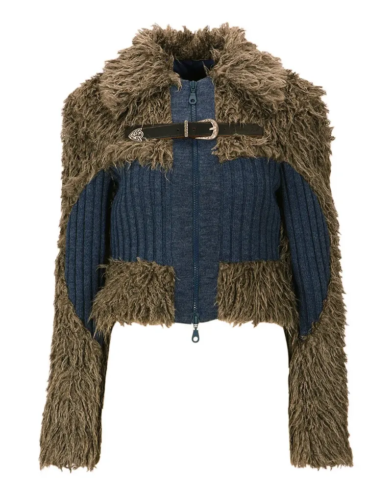 Andersson Bell Olga Cardigan mit Shearling-Einsätzen - Grau Grau