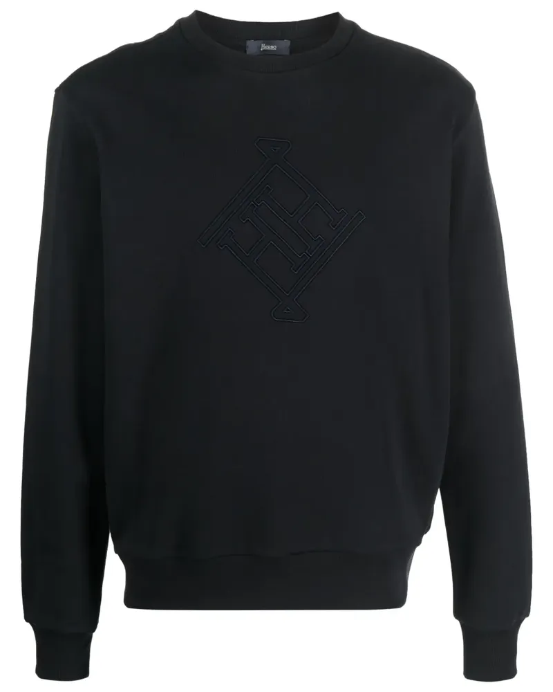 Herno Sweatshirt mit Logo-Stickerei - Blau Blau