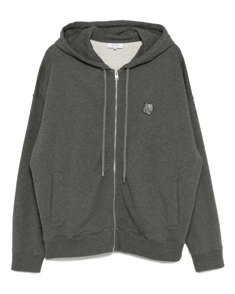 Kitsuné Hoodie mit Fuchs-Patch - Grau Grau