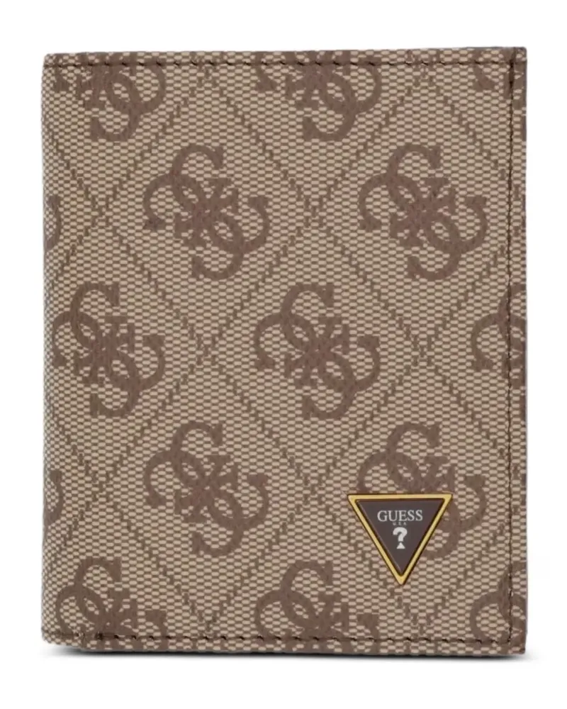 Guess Milano monogram-print logo-plaque wallet - Braun Braun