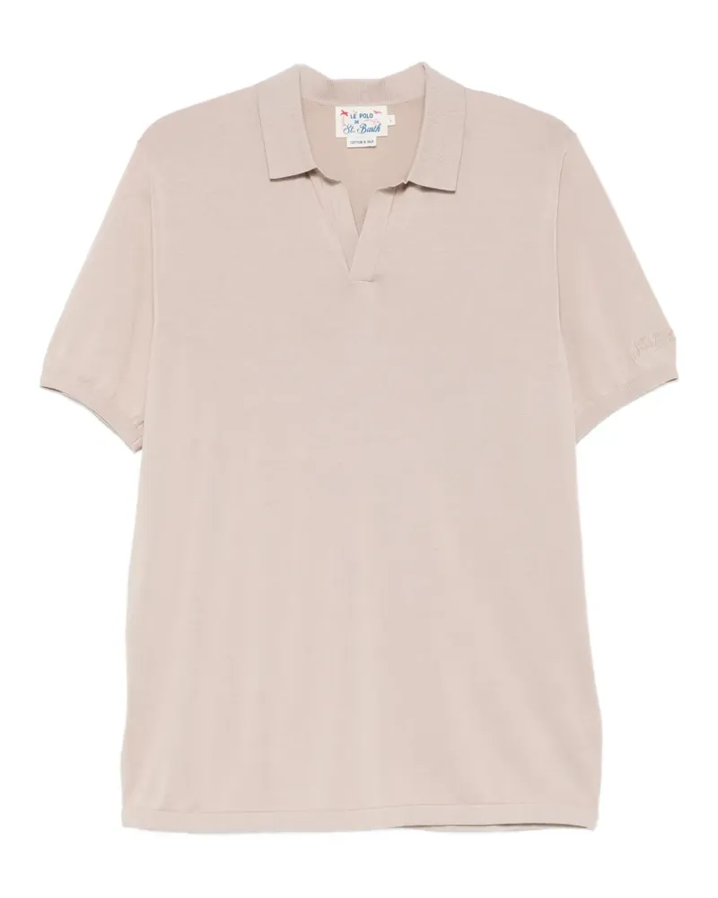 MC2 Saint Barth Sloan fine-knit V-neck T-shirt - Nude Nude